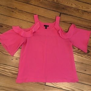 Aqua cold shoulder short sleeve blouse